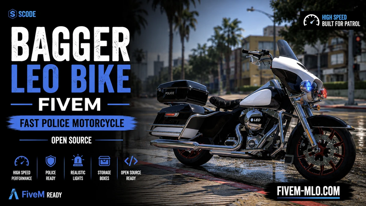 Bagger LEO Bike FiveM | Fast Police Motorcycle | Open Source